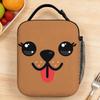 Brown Puppy Face With Tongue Out Lunch Bag Aesthetic Lunch Box For Child Picnic Cooler Bag Oxford Thermal Lunch Bags