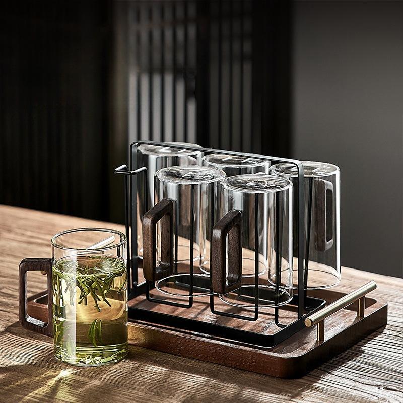 Office High Temperature Resistant Glass Cup Chinese Hospitality Green Tea Brewing Tea Cup Transparent Borosilicate Glass Drinking Water Cup