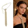 Sparkling Rhinestones Tie Necklace Jewelry For Proms Cocktail Parties And Evening Galas Celebration Photography Neckpiece