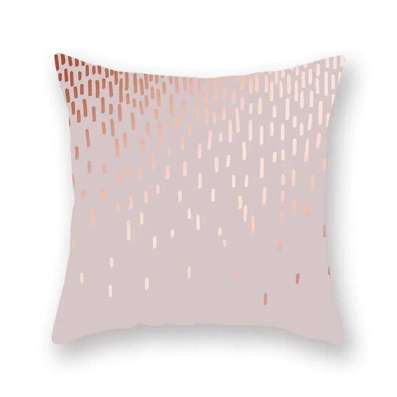 Rose Gold Abstract Printing Throw Pillow Cover Living Room Sofa Office Car Seat Lumbar Cushion   Home Decoration