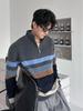 Men's Trendy Loose Half-Zip Knit Pullover for Fall and Winter