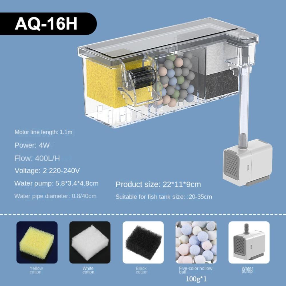 Ścienny Akwarium Cichy Wbudowany Filtr Kaskadowy Pudełko Cyrkulujące Z Pompą Wodną Cyrkulujący Oczyszczacz Wody do Domu