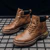 Winter Ankle Boots Men Casual Shoes Outdoor Autumn Leather Waterproof Work Tooling Mens Boots Warm