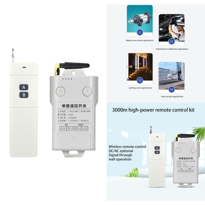 Universal Remote Control 433Mhz 315Mhz 3000m RF Receiver Transmitter Wireless RF Remote for High-power Water Pump