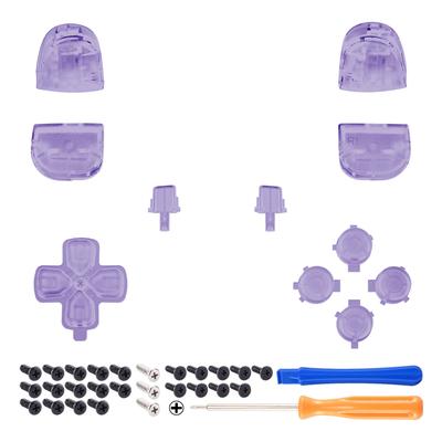 eXtremeRate Replacement for PS5 Controller Share Optional Face Clear Full Button Set for PlayStation 5 Controller Controller Not Included D-Pad