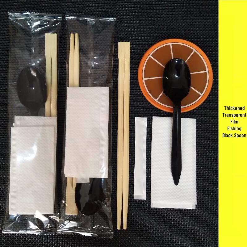 Zhaoran Disposable Bamboo Chopsticks & Fork Set, 300 Packs