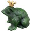Frog Figurine with a Crown, Decorative Decoration for Good Luck