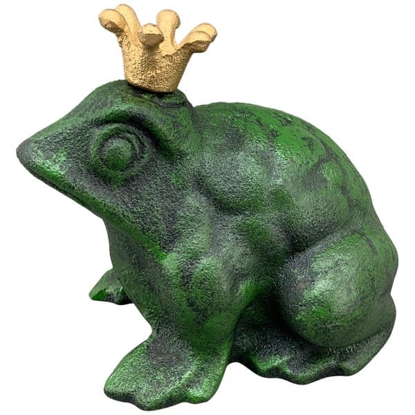 Frog Figurine with a Crown, Decorative Decoration for Good Luck