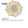 Clothing Embellishment Pin Hollow Rhinestone Flower Brooch, Alloy Floral Decorative Lapel Pin, Bag Decoration Vintage Jewelry for Wedding Party