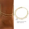 Bracelet de Cheville Superposé Imperméable pour Femmes, Chaîne de Pied Ajustable en Acier Inoxydable Doré avec Zirconia, Bijou