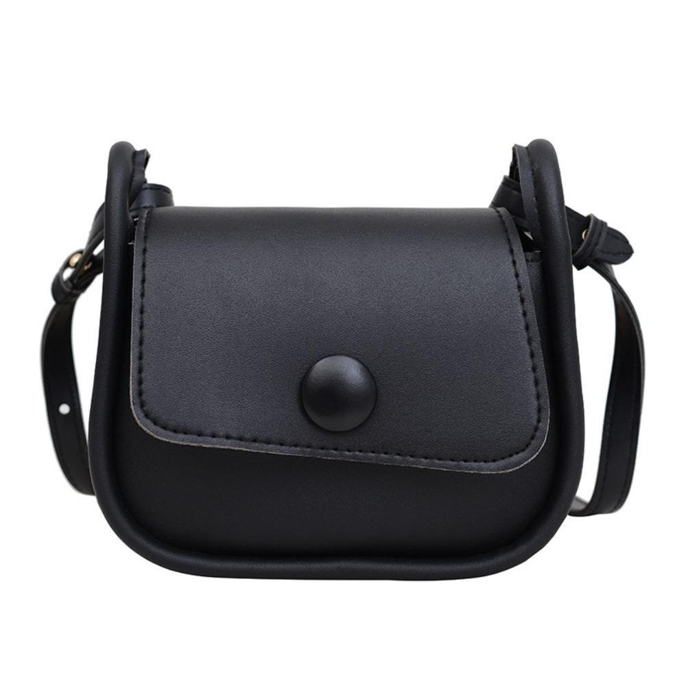 

Solid Color Shoulder Bag PU Leather Crossbody Bag Casual Small Square Saddle Bag Girls чёрный