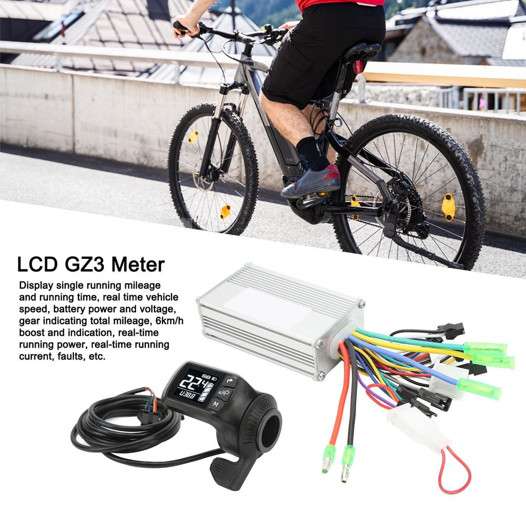 48V 60V 350W Electric Bike Motor Brushless Controller LCD GZ3 Panel with Thumb Throttle Electric Scooter Modification Kit for 22.5mm Handlebar