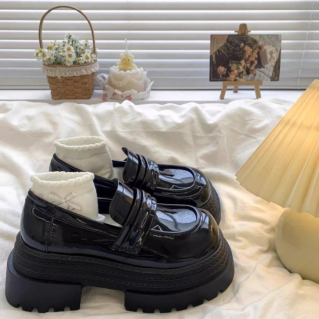 Mocasini pantofi unici pentru femei nou primăvară pantofi cu platformă cu toc gros retro pantofi mici Mary Jane