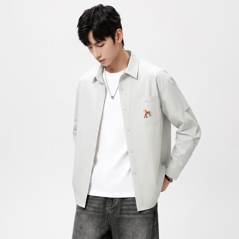 Mark Fairwhale Men's Old Money Style Loose Casual Long Sleeve Shirt Jacket