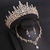 DIEZI Baroque Bridal Opal Crystal Crown Princess Queen Luxury Water Drop Tiaras Necklace Earrings New Wedding Party Jewelry Sets