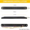 PSEQT 10" LED Trailer Tail Light Bar Brake Stop Turn Signal Lights Assembly Identification Red & Amber Sequential Strobe Strip Lamp w/Smoked Lens