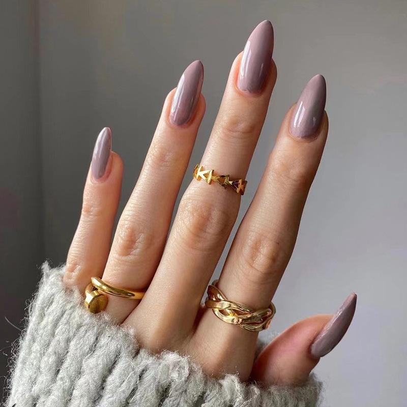Mittelange einfarbige Aufkleb-Nagelspitzen - Fortgeschrittene Nailart-Patches