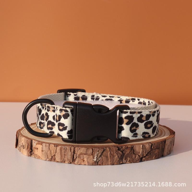 Leopard Print Dog Collar Adjustable Thickened Comfortable Small Medium Large Dogs
