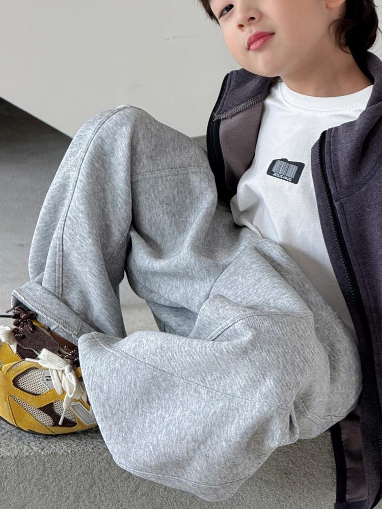 253551 Kids' Versatile Solid Color Loose Pants for Spring and Autumn