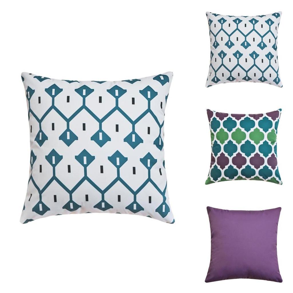 Solid Color Waterproof Cushion Cover Pillow Case For Outdoor Home Decor 16" To 24