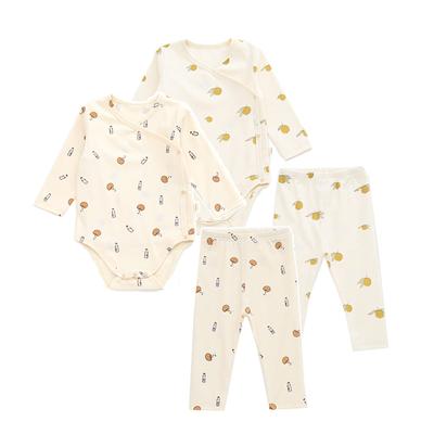 Baby Baby mit Bauch langes Oberteil und Hose vorne Neugeborenes ganz natürlich 8 Farben zur Auswahl nordisches Babyparty-Geschenk [kalavika] Kleidung, Pyjamas, Strampler,