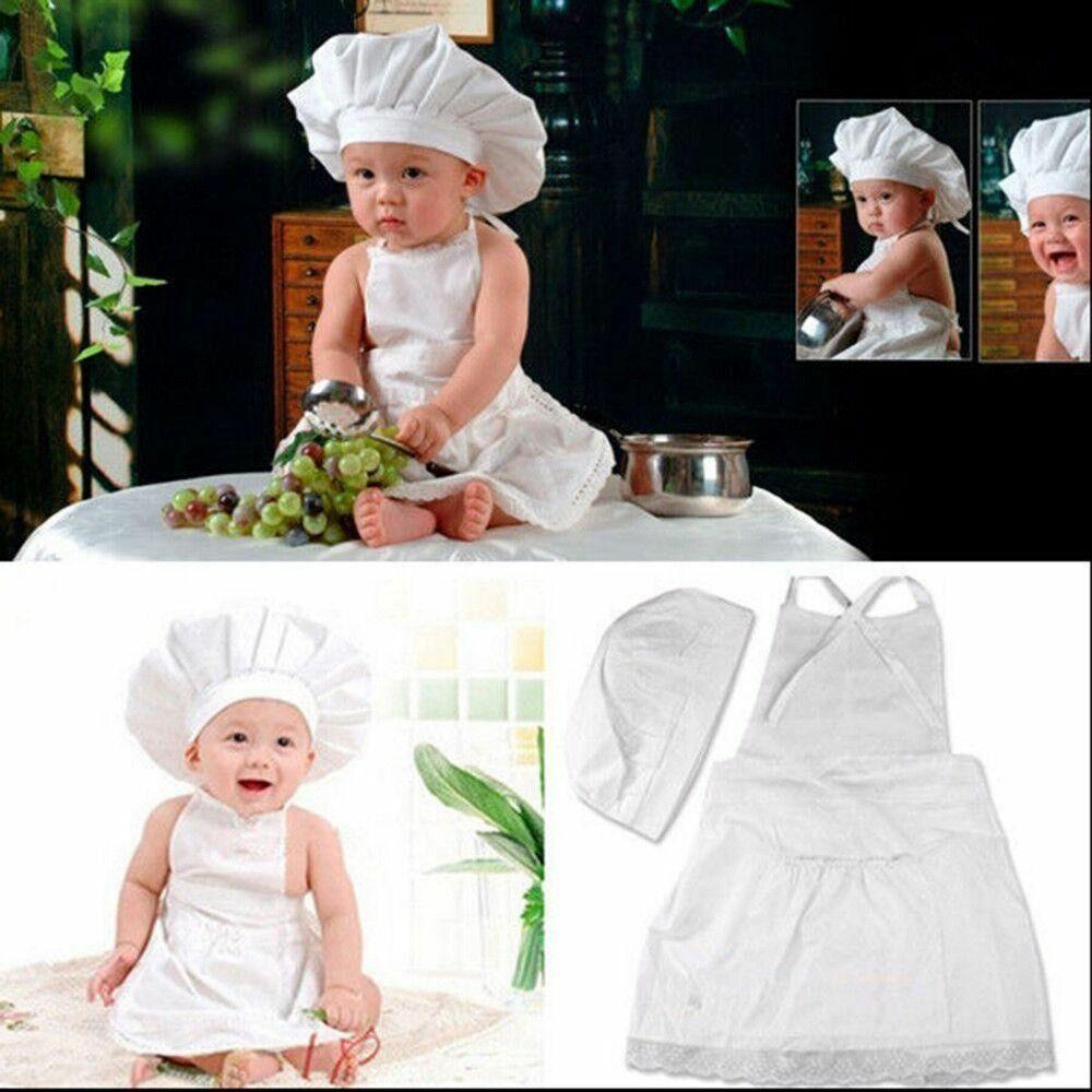 Apron Chef Hat Photo Accessories Baby Costume Infant Photo Clothes Newborn Photography Props