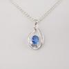 Tanzanite Gemstone 925 Sterling Silver Women Jewelry Designer Zircon Pendant 1.4" Gift For Mother CZP-16-2
