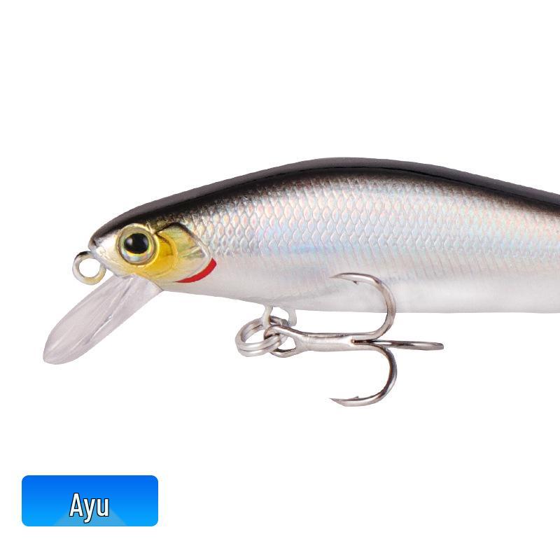 Silver Long Cast Sinking Minnow Lure with Vibrating Pencil and Red Tail