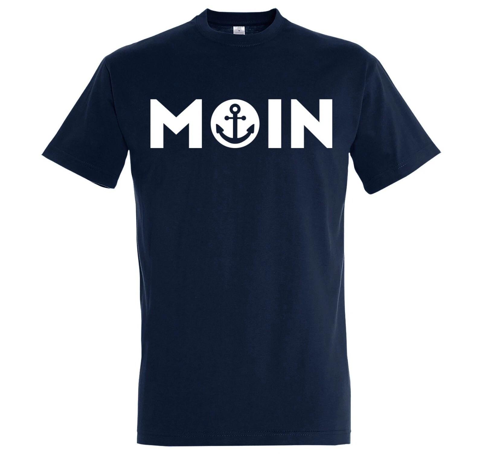 Youth Designz Men s T-Shirt MOIN Anchor Logo Print Port of Hamburg Slogan Fishing L
