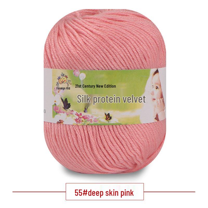 Silk Protein Baby Milk Cotton Yarn for Infant Sweaters, Hats, Shoes, Doll Crochet, and DIY Knitting Projects