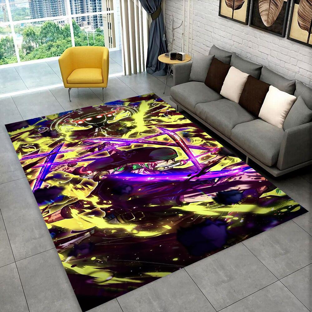 3D One P-Piece Cartoon Anime Carpet Rug for Playroom Bedroom Living Room Sofa Home Decor,kids Game Area Rug Non-slip Floor Mat