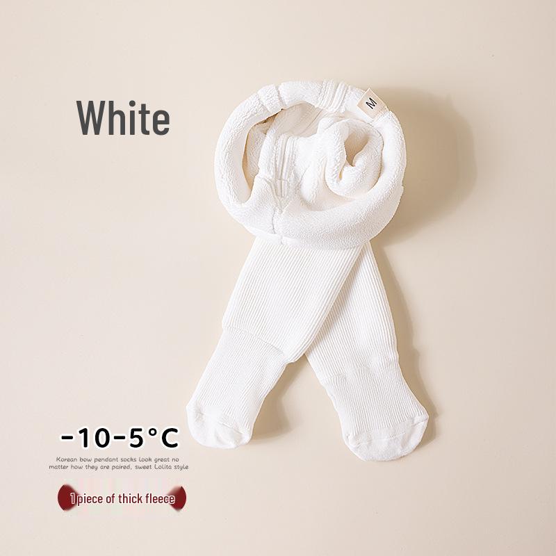 Winter Fleece-Lined Baby Leggings: Warm, Open-Crotch, Thickened One-Piece Pants for Children