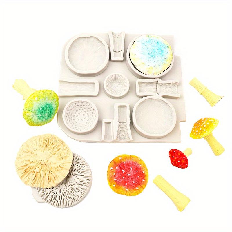 

2 шт./набор Огромные грибные силиконовые формы для мастики Инструменты для украшения свадебного торта Формы для выпечки торта Шоколадные формы Формы для смолы(Цветной случайный) 1pcs