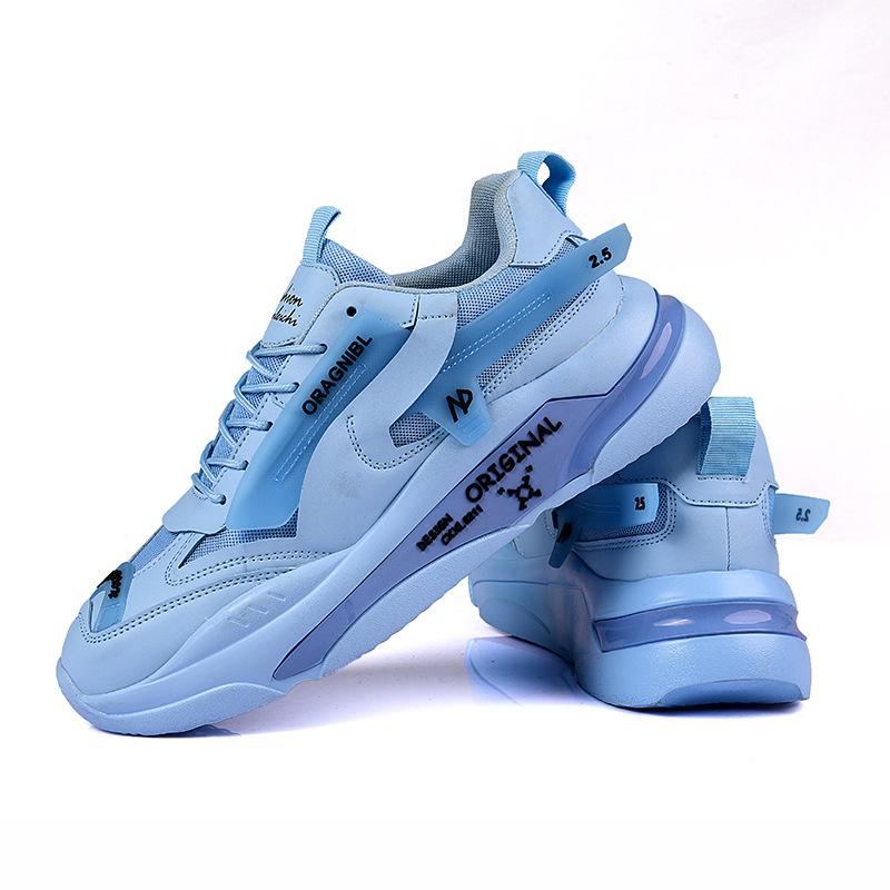 

European station spring and autumn mesh breathable low-top men s shoes American high street platform dad shoes versatile little white shoes trendy 45