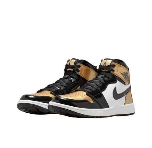 

Nike Air 1 High Golf “Gold Toe” Retro Men s Black White Gold EU 44 білий