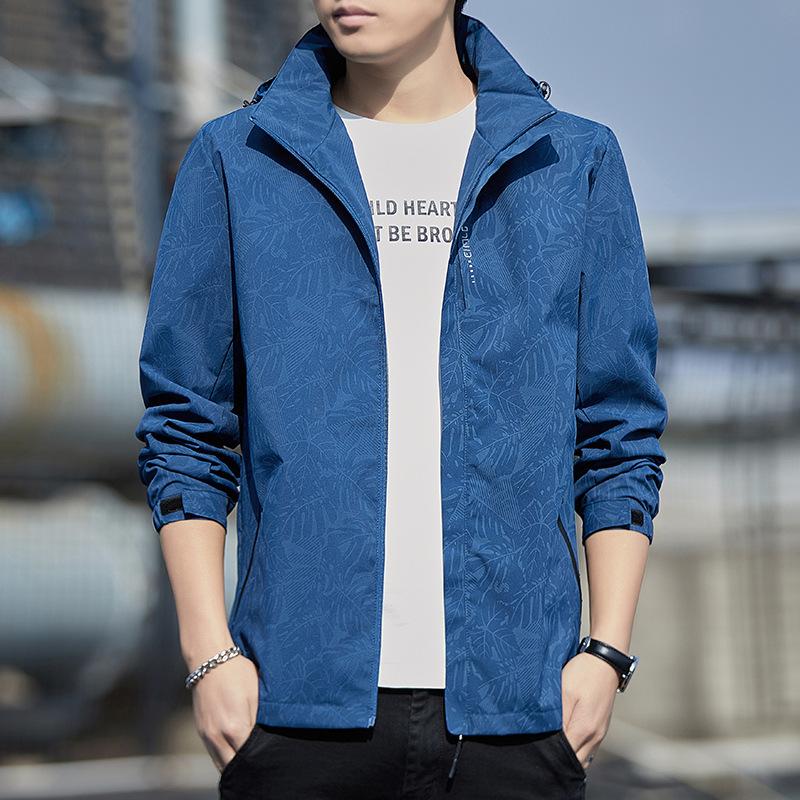 Spring and Autumn Stand-up Collar Korean Version of Hooded Fashion Trend Couple's Thin Top Jacket Men's and Women's Casual Jacket
