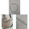 Handcrafted Stainless Steel Pendant Necklace Featuring Bamboo Chain And Green Stone For Gift