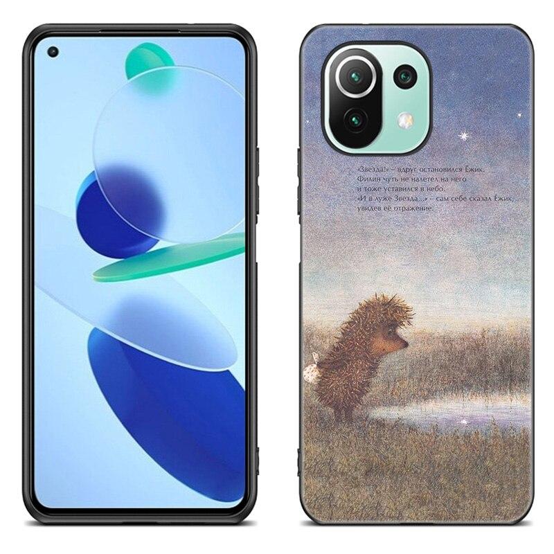 Custodia per Telefono Riccio nella Nebbia Per Xiaomi Mi 11 Lite NE 11i 10T 11T Pro A2 A3 Lite POCO F3 M3 M4 C31 X3 Pro NFC GT Cover Nera