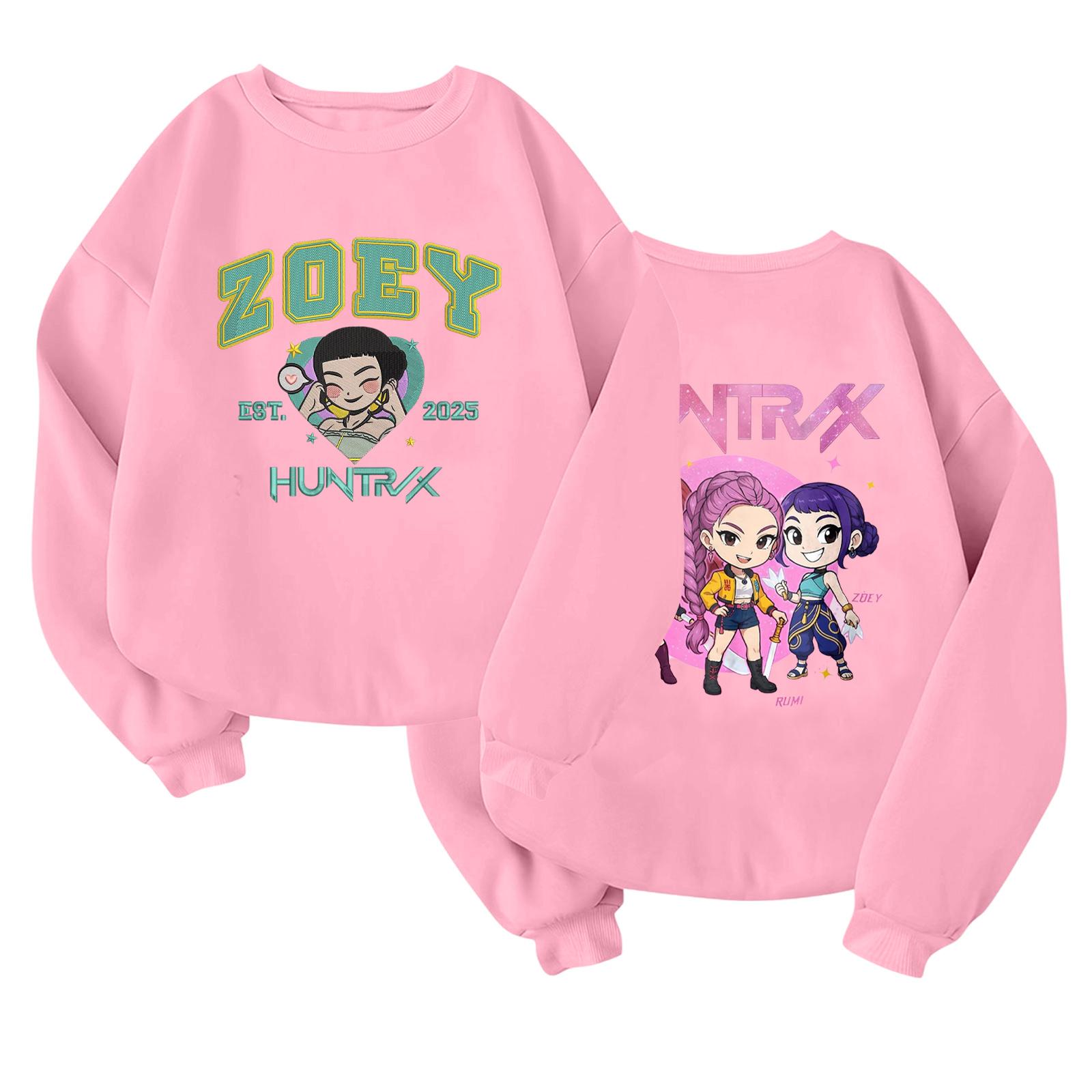 

Детский модный легкий пуловер с длинным рукавом и круглым вырезом с карманами, пуловер с принтом 150 розовый