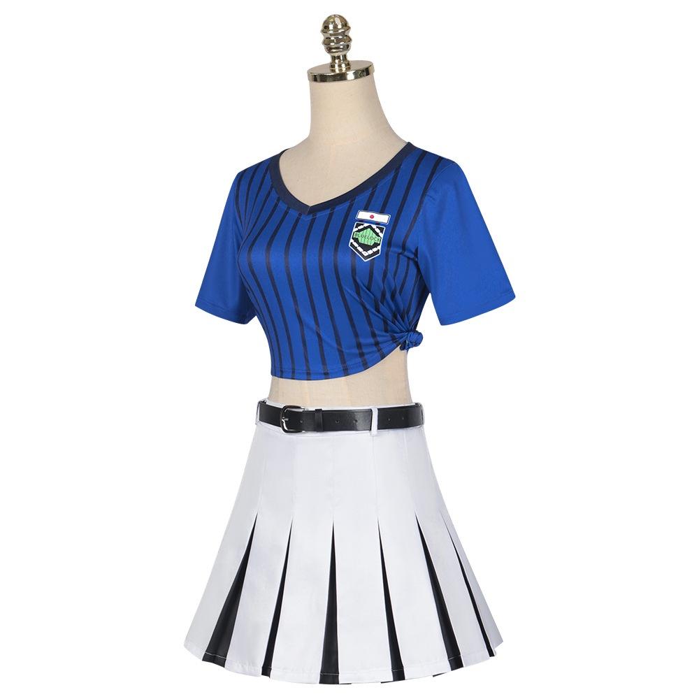 Lock Teieri Blue Anri Cosplay Costume Cheerleading Skirt Dress Uniform Party