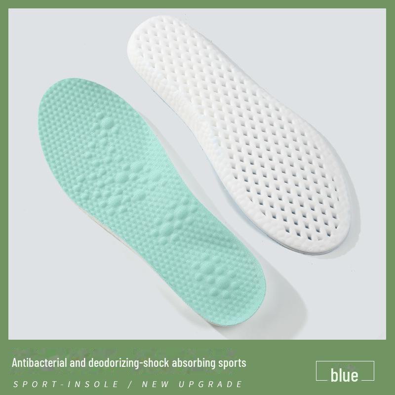 7A Grade Antibacterial Mint Wormwood Sports Insoles - High Elastic, Shock Absorbent, Breathable, Sweat-Wicking Comfort
