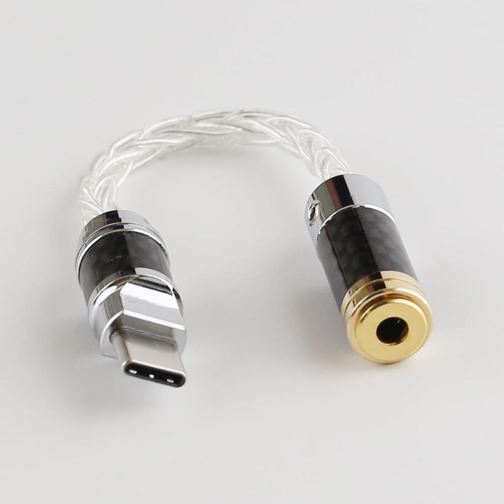 Kawaki Rotating Pure Silver Cable Headphone Decoding Audio Cable Type-C 3.5mm [M207]