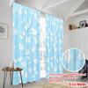 2pcs,2D plane printing Popular Curtains Blue Leafy Vine Design Durable 100% Polyester Fabric (without rod) Decorations Inside