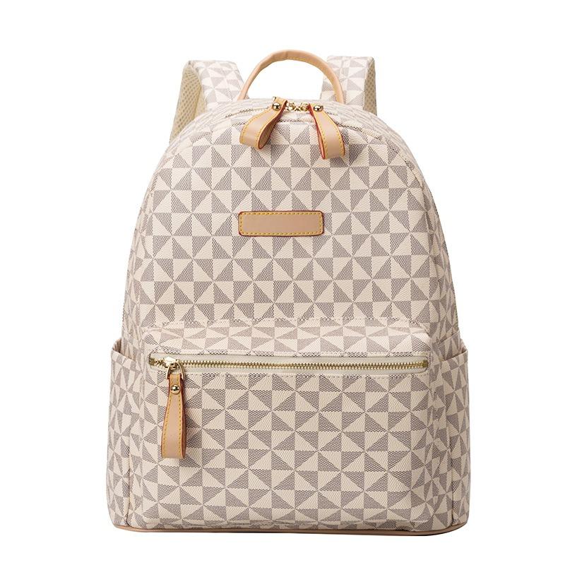 Unisex plaid backpack New casual travel bag Large capacity printed business commuter backpack