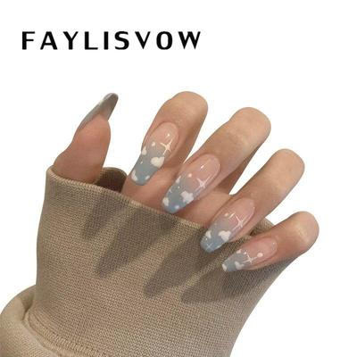 24 ks Umělé nehty s lepidlem Lis na nehty Flame Růžové kamínky Umělé nehty Letní styl Umělé nehty Design srdce Nástroje na zdobení nehtů