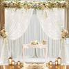 3meters Tulle Backdrop Curtains White Mesh Gauze Backdrop String Light Backdrop  Wedding Decoration