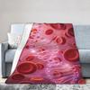 Pink Dna Strand With Red Blood Cells Science Warm Soft Blanket Office Plush Throw Blanket Chair Flannel Bedspread Sofa Bed Cover