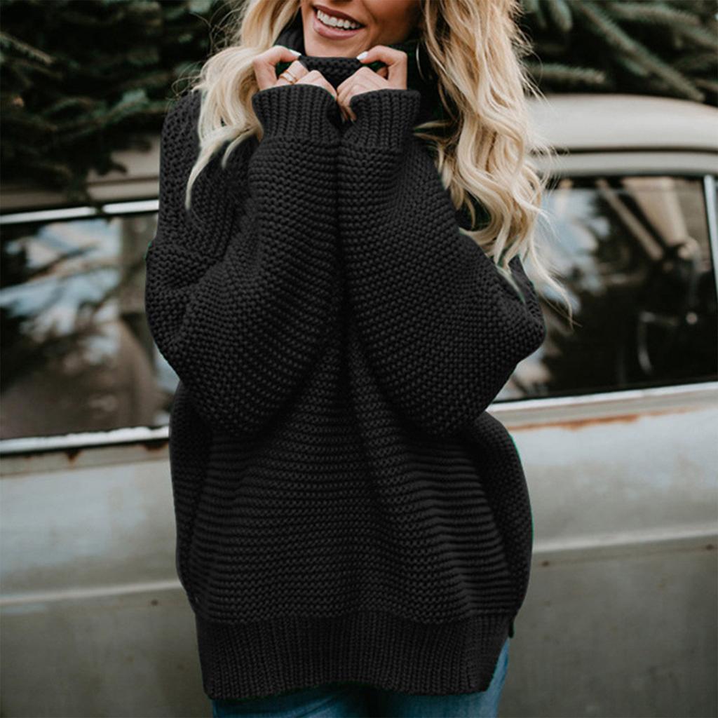Women's Casual Long Sleeve Chunky Turtleneck Knit Sweater Winter  Long Sleeve Sweater Sweater Sweater