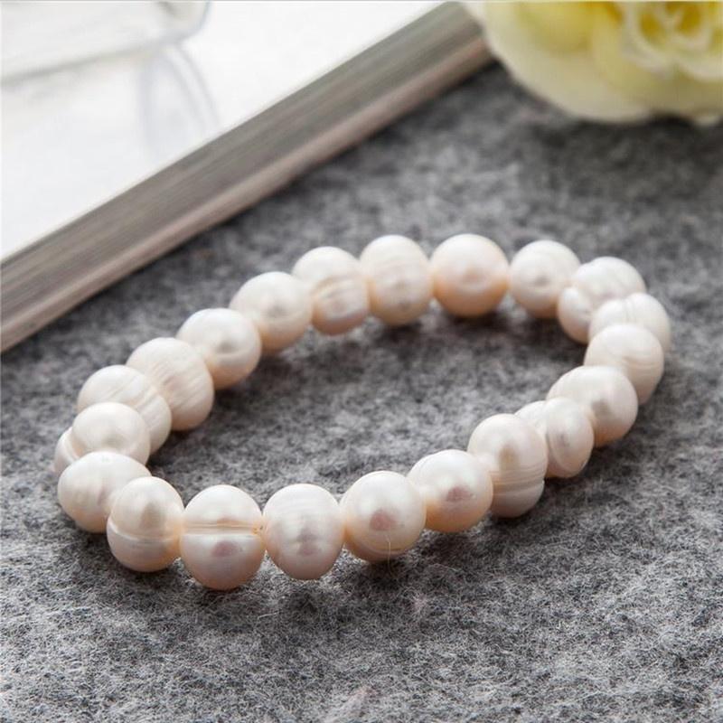 8mm Fashion Women Pearl Bracelet Charm Chain Natural Freshwater Pearl Beads Bracelet For Women Jewelry Gift Pulseras Mujer Moda