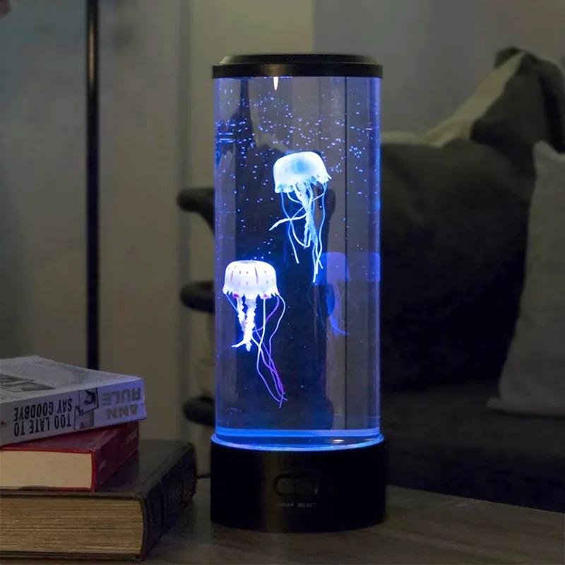 Jellyfish Lava Lamp Aquarium Ocean Night Lights 7Colors LED Jellyfish Mood Lights With For Home Bedroom Desktop Decoration Gift